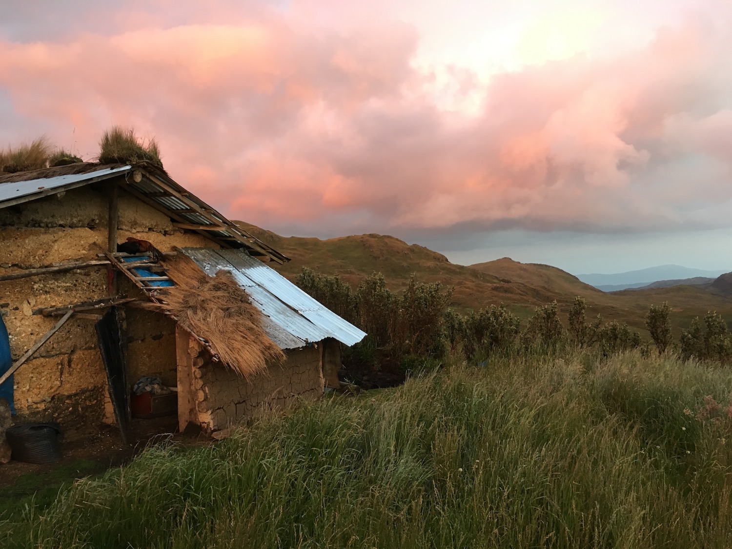 Maxima Acuna de Chaupe farmstead at sunset